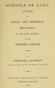Schools of Gaul in the last century of the Western Empire