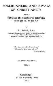 Forerunners and rivals of Christianity