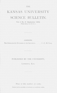 The Kansas University science bulletin, Vol. I, No. 8, September 1902