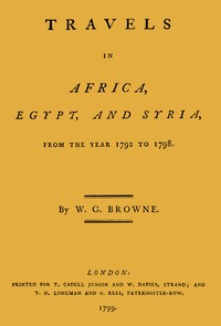 Travels in Africa, Egypt, and Syria, from the year 1792 to 1798
