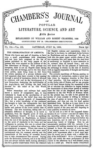 Chambers's Journal of Popular Literature, Science, and Art, fifth series, no. 134, vol. III, July 24, 1886