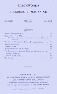 Blackwood's Edinburgh magazine, Vol. 93, No. 571, May, 1863
