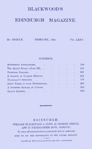 Blackwood's Edinburgh Magazine, Vol. 75, No. 460, February, 1854