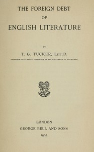 The foreign debt of English literature