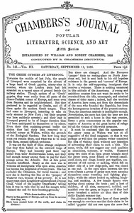 Chambers's Journal of Popular Literature, Science, and Art, fifth series, no. 141, vol. III, September 11, 1886