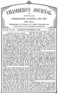 Chambers's Journal of Popular Literature, Science, and Art, fifth series, no. 143, vol. III, September 25, 1886