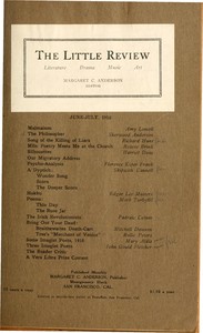 The Little Review, June-July 1916 (Vol. 3, No. 4)