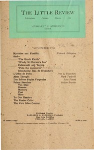 The Little Review, November 1916 (Vol. 3, No. 7)