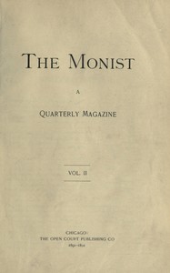 The Monist, Vol. 2, 1891-1892