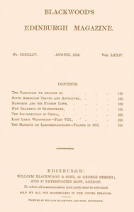 Blackwood's Edinburgh Magazine, Vol. 74, No. 454, August, 1853
