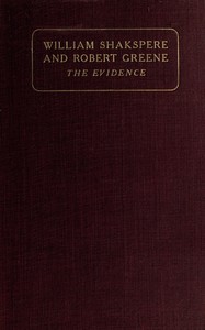 William Shakspere and Robert Greene