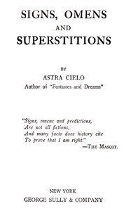Signs, omens and superstitions