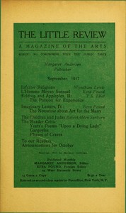 The Little Review, September 1917 (Vol. 4, No. 5)
