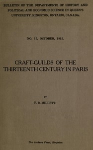 Craft-guilds of the thirteenth century in Paris