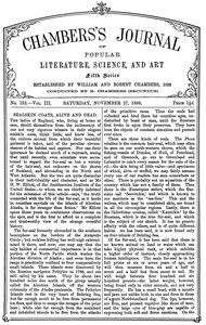 Chambers's Journal of Popular Literature, Science, and Art, fifth series, no. 152, vol. III, November 27, 1886
