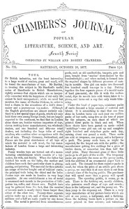 Chambers's Journal of Popular Literature, Science, and Art, No. 721 October 20, 1877
