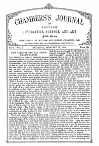 Chambers's Journal of Popular Literature, Science, and Art, Fifth Series, No. 7, Vol. I, February 16, 1884 Volume 18