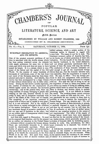 Chambers's Journal of Popular Literature, Science, and Art, Fifth Series, No. 41, Vol. I, October 11, 1884