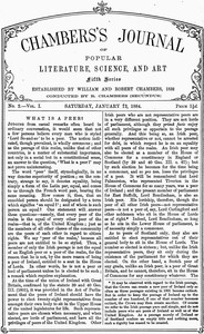 Chambers's Journal of Popular Literature, Science, and Art, Fifth Series, No. 2, Vol. I, January 12, 1884