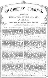 Chambers's Journal of Popular Literature, Science, and Art, No. 726 November 24, 1877