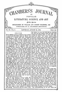 Chambers's Journal of Popular Literature, Science, and Art, Fifth Series, No. 34, Vol. I, August 23, 1884