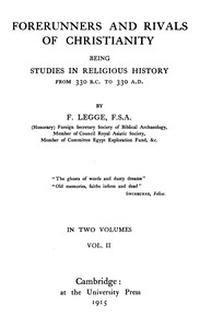 Forerunners and rivals of Christianity