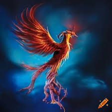 The Ancient Rare Phoenix: Colourful Flames