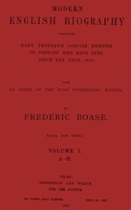 Modern English biography, volume 1 (of 4), A-H