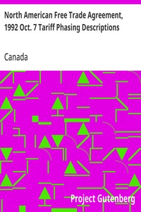 North American Free Trade Agreement, 1992 Oct. 7 Tariff Phasing Descriptions