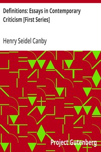 Definitions: Essays in Contemporary Criticism [First Series]