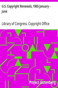 U.S. Copyright Renewals, 1965 January - June
