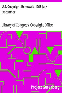 U.S. Copyright Renewals, 1965 July - December