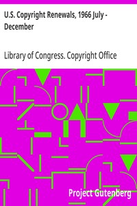 U.S. Copyright Renewals, 1966 July - December