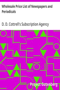 Wholesale Price List of Newspapers and Periodicals